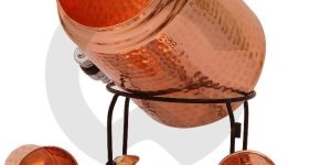Full Hammered Copper Dispenser Set with Stand 5 Ltr