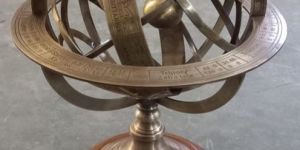 AGSAR-02 Brass Globe Armillary with Wooden Base
