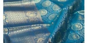 Blue Kanjivaram Brocade Saree