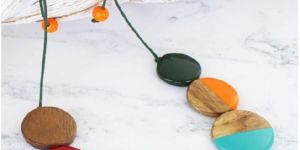 Wooden and Resin Necklace