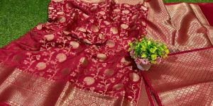 Fancy Semi Katan Dyeable Silk Sarees