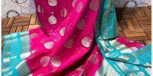 Semi Georgette Alfi Mina Ikkat Silk Sarees