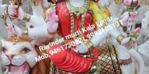 Multicolor Marble Durga Statue