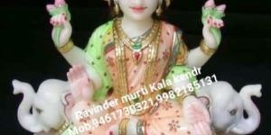 Painted Marble Laxmi Statue