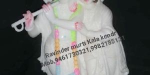 White Marble Radha Krishna Statue