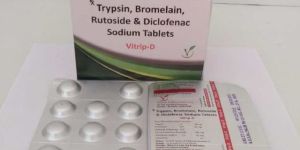 Trypsin 48 mg + Bromelain 90 mg + Rutoside Trihydrate 100 mg & Diclofenac Sodium 50 mg Tablets