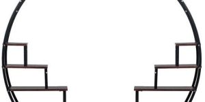 Metal Half Moon Shape Flower Pot Stand