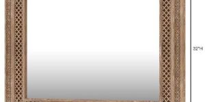 Waukesha Hand Carved Teak Wood Moroccan Style Mirror Frame