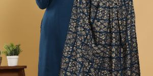 Petrol Blue Kurta Palazzo Suit with Dupatta