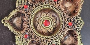 Terracotta Pooja 5 Diya Thali