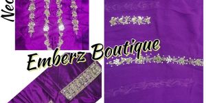 Purple Zardozi Unstitched Suit