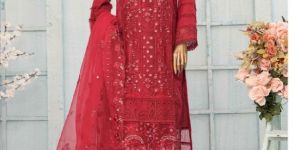 Red Sadabahar Designer Suit
