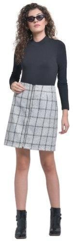 Zipper Woolen Skirt