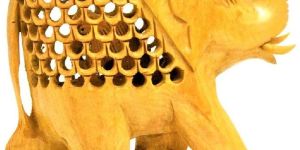 Wooden Brown Jali Elephant