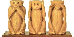 Wooden Mahatma Gandhi Monkey Set