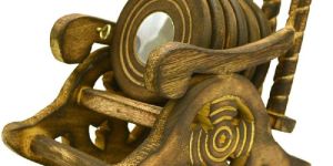 Wooden Rocking Chair Coaster Set