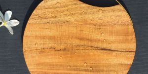 Inaithiram cbrb12 Acacia Wood Round Wooden Chopping Board