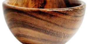 Inaithiram SBS03 Acacia Wooden Small Katori Bowls Set of 3 for Serving Chutney, Snacks, & Dips (Brown)