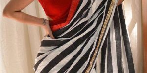Striped Crepe Saree