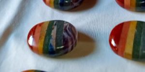 Seven Chakra Palm Stone
