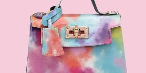 Ladies Leather Tie Dye Printed Handbag