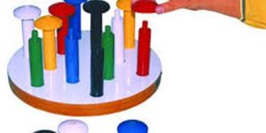 MUSHROOM PEG BOARD (Set of 10 Pegs & 10 Tops):