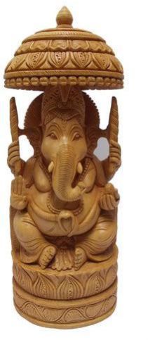 Wooden Ganesh Statue