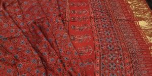 Pure Modal Soft Silk Ajrakh Printed Saree