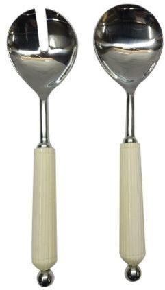 Salad Server Set Horn Bone Wood Handle