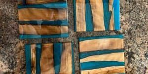 Wooden Resin Coaster Set