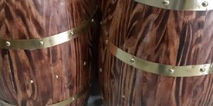 Wooden Barrels for Food Display in Supermarkets