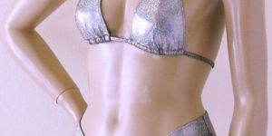 Silver Faux Leather Lingerie Set