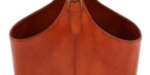 Leather Magazine Basket