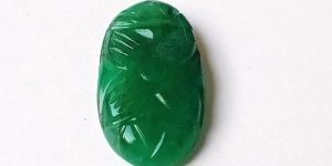 Oval Shape Carved Emerald