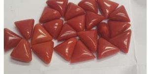 Triangle Red Coral Gemstone