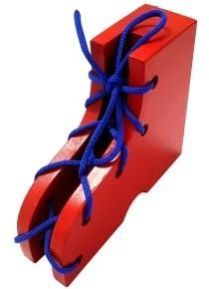 Wooden Lacing Shoe Toy
