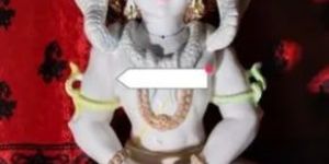 Painted Marble Shiva Statue