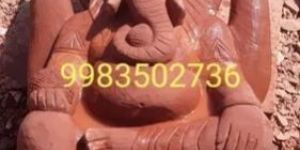 Red Marble Ganesh Statue