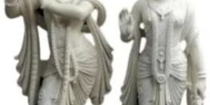 White Marble Radha Krishna Statue
