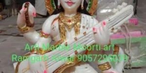 White Marble Saraswati Statue