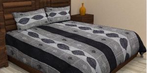 ABHIKRAM 100% Pure Cotton 160 TC Floral Design Double Size Bedsheet with 2 Pillow Cover