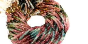 Multi Tourmaline Faceted Rondelle Beads