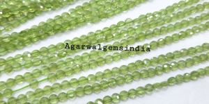 Peridot Faceted Coin Beads