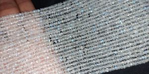 White Rainbow Faceted Rondelle Beads