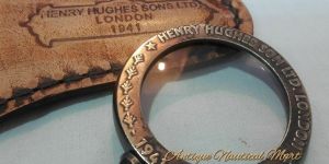 Vintage Large Magnifying Glass Marked HENRY HUGHES SON LTD. LONDON