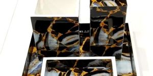 MDF High Gloss Resin Coated Bathroom Set 4 Piece