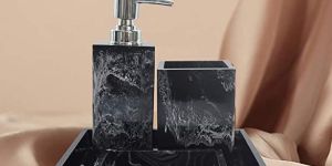 Resin Solid Material Luxury Bathroom Set 4 Piece