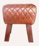 Leather Square Poufs