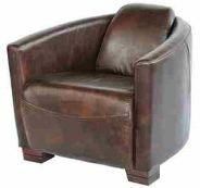 Leather Tub Single Seater Sofa