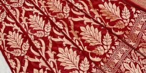 Red Pure Khaddi Georgette Handloom Banarasi Lehenga Choli